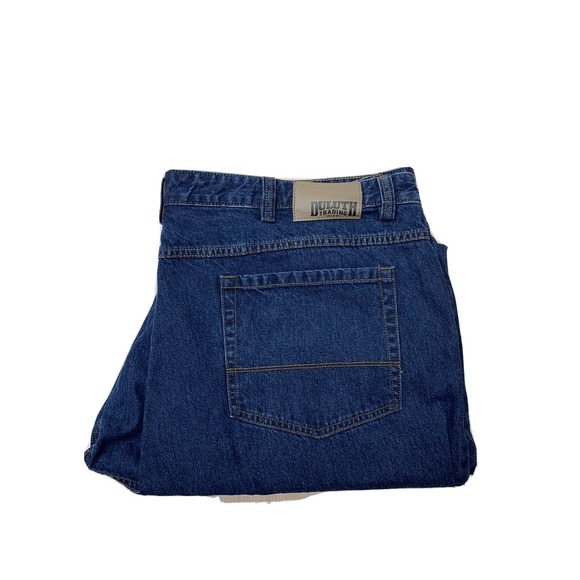 Duluth Trading Co Jeans Mens 48x30 (48x29) Blue Denim 5 Pocket  Straight Leg - Picture 1 of 8